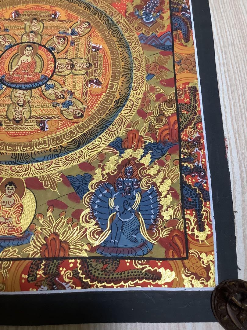 チベット密教 1点物 》 手描き 曼荼羅 ダキニ ジョギニ 仏教 密教